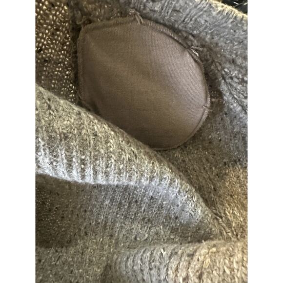 I.B. Diffusion Chunky Knit Ribbed Cardigan Sweater Marled Beige Brown Medium - Picture 7 of 16